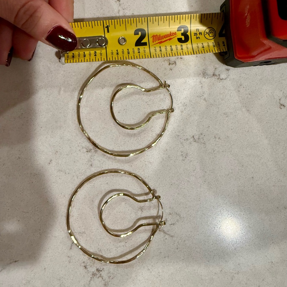 Gold Anthropologie Hoop Earrings Set